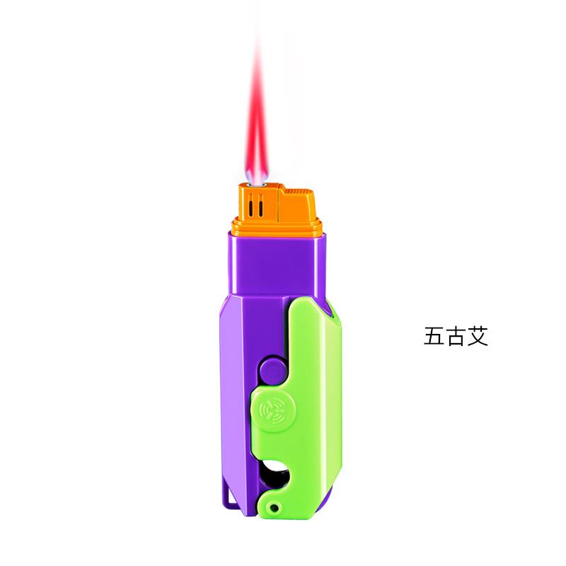 网红萝卜刀防风充气打火机创意可伸缩折叠个性炫酷玩具点烟器送礼 - 图3