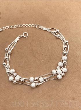 正品999纯银手链女i设ns小众计2022年新手女镯生生日礼物冷款淡风