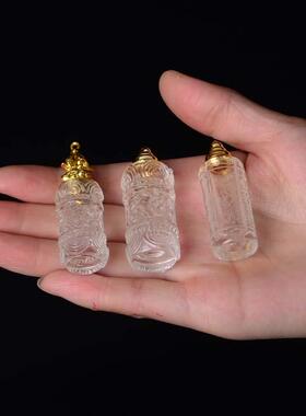 天然白水晶舍利子瓶塔吊坠楞严咒嘎乌盒骨灰朱砂许愿瓶挂件情侣
