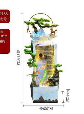 2025假山招财流水生财摆件循环水幕墙鱼缸客厅落地装饰开业乔迁新