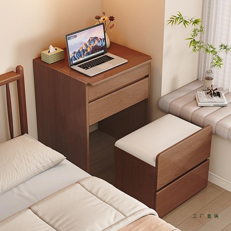 Solid wood 157 dressing table small apartment simple modern bedroom 2025 new cabinet flip-top dressing table bedside storage