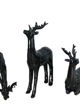 树工艺品套三小鹿摆件个软性脂童房样板间摆件装饰儿品NB632摆件