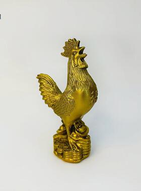 黄铜福鸡 摆件铜公鸡金鸡元宝鸡母鸡家居客厅风水 工艺品摆件