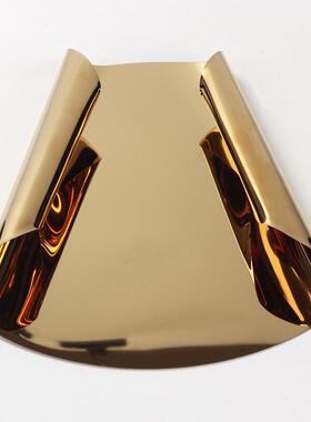 创意轻奢高端卷页水果盘不规则设计师款金属收纳托盘样板间装饰品