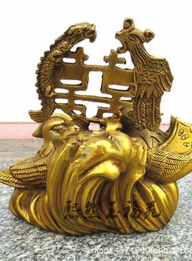 纯铜鸳鸯 喜结良缘鸳鸯戏水 百年好合 家饰工艺品铜器摆件