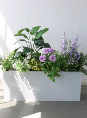 户外不锈钢花箱阳台种植箱广场商业街长方形花坛铁艺花槽镀锌板