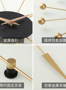 时钟挂钟客厅创意家用时尚现代简约装饰高级感免打孔大气网红钟表