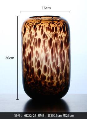 艺术感插花复古水培花瓶创意玻璃中古客厅摆件餐桌高级轻奢