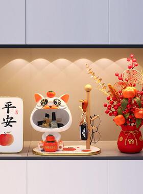 招财猫钥匙收纳玄关装饰品摆件家居入户门口鞋柜客厅乔迁新居礼品