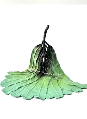 现代意式极简仿马毛黑点金属托盘摆件茶室书房桌面家居装饰摆件