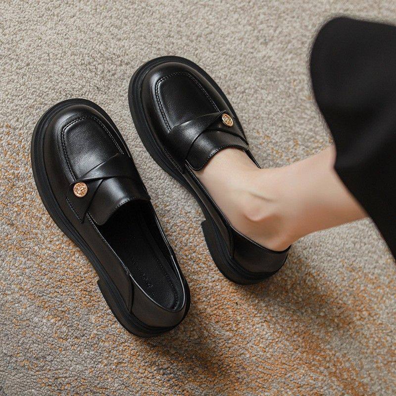 超纤内增高小皮鞋女2026新款秋季英伦风小个子豆豆鞋子厚底乐福鞋,淘宝优惠券,粉丝福利购,淘宝优惠卷