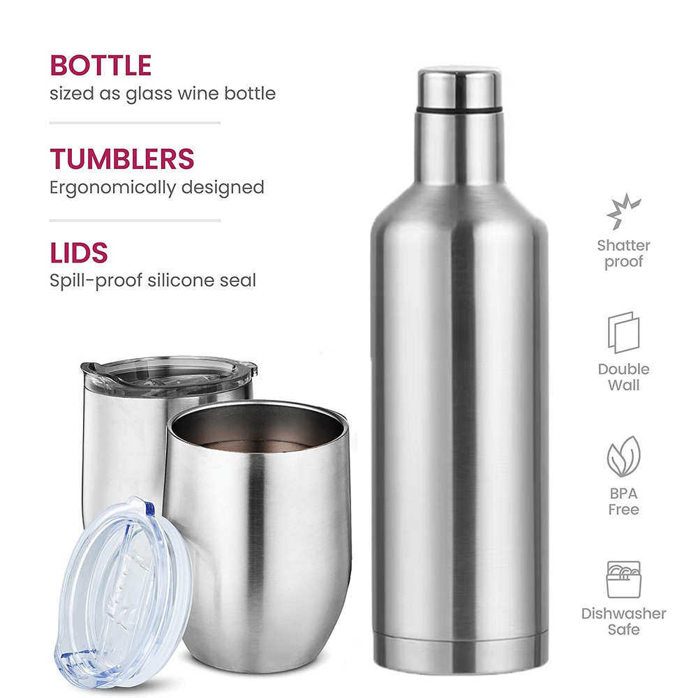 500ml不锈钢红酒瓶双层保温12鸡尾酒酒杯礼品套装,淘宝优惠券,粉丝福利购,淘宝优惠卷