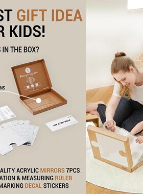 跨境爆款儿童墙面成长记录镜幼儿园墙面装饰品儿童镜面身高尺