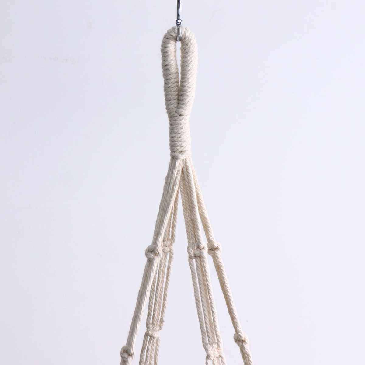 手工编织棉线绳三层花篮装饰吊篮 水果蔬菜折叠储存挂篮壁篮花盆,淘宝优惠券,粉丝福利购,淘宝优惠卷