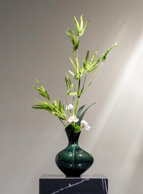 新中式仿真绿植绿色花瓶插花青竹售楼处玄关客厅软装饰品花艺摆件