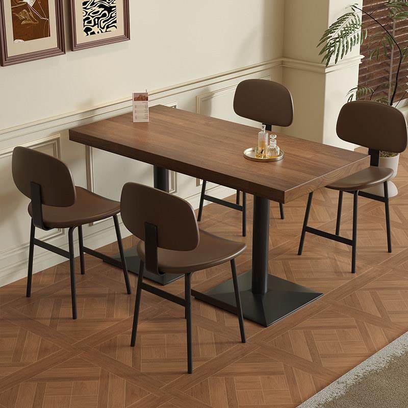 实木清吧餐桌椅组合餐饮汉堡甜品店正方形圆形双人小四方单腿桌子,淘宝优惠券,粉丝福利购,淘宝优惠卷