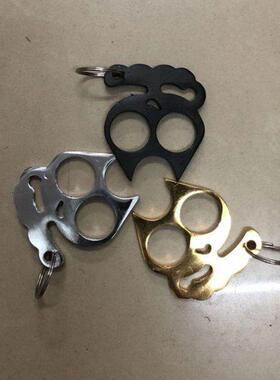 萌猫指虎防身女子防卫武器扳指女生防狼二指破窗器材时尚戒指