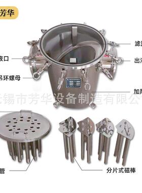 厂家锂不电磁池523浆料性过滤器能源行新业除铁器锈钢磁棒过滤器