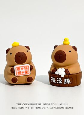 治疗和减压情绪稳定小礼物可爱capibara水豚桌面装饰办公室工作站