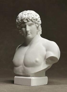 安提诺乌斯石膏雕塑桌面摆件装饰道具古典艺术书架商业陈设道具