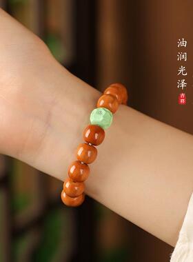 野生猴头雕刻奶酪老型光珠猴头配饰原籽单圈文玩核桃佛珠手串链男