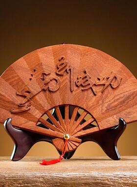 风生水起新中式古风折扇子摆件客厅书房公室前台吧台摆台装饰品