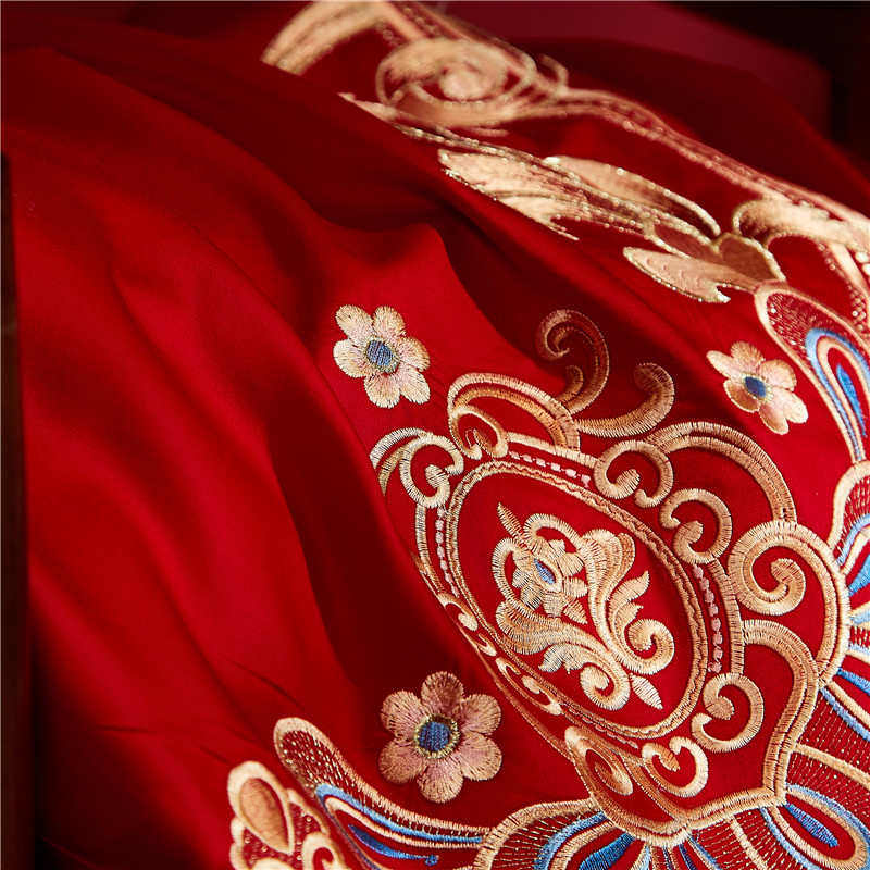 高档全棉婚庆四件套新婚纯棉床单被套大红色结婚房床上用品六件套,淘宝优惠券,粉丝福利购,淘宝优惠卷