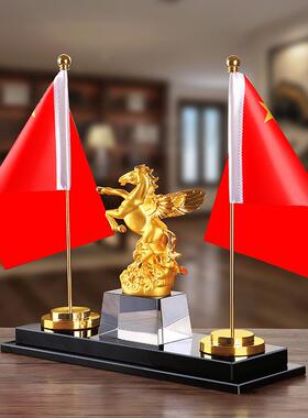 创意轻奢ltao6740办公室笔筒桌面件书房饰装送党员红旗商务高档开