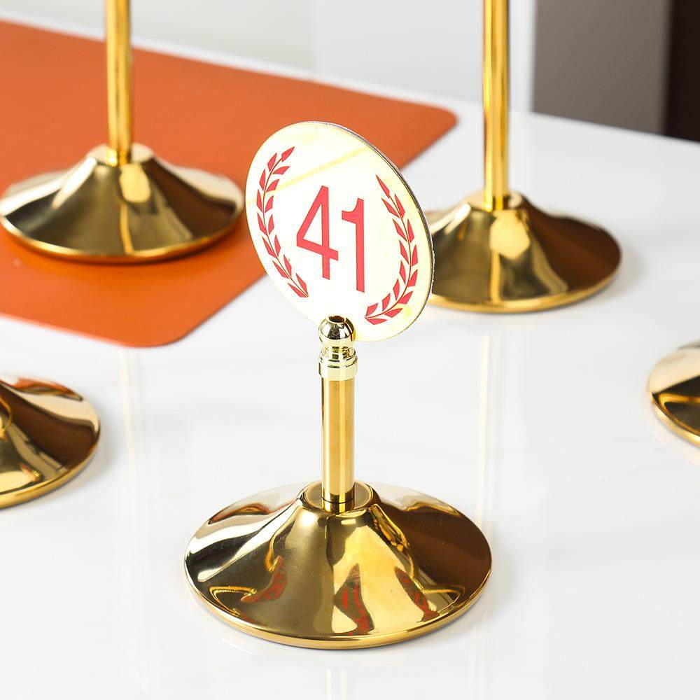 酒店金色台牌婚礼桌卡席位卡牌不锈钢台号牌饭店餐厅宴用数字餐牌,淘宝优惠券,粉丝福利购,淘宝优惠卷