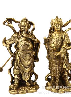 铜像铜关公铜像铜韦陀铜像一对摆件家居办公室装饰品工艺品