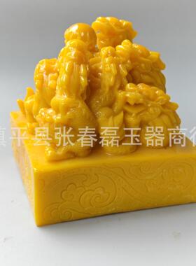 树脂七龙印章玉玺家居办公摆设 仿树脂龙印章摆件工艺品