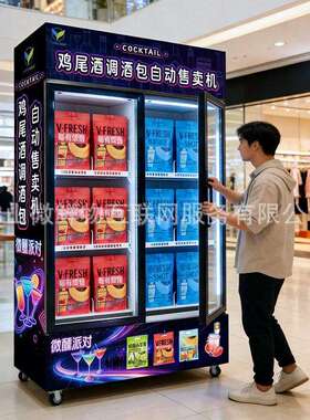 鸡尾酒微醺饮品自助贩卖机商用24H扫码售酒机源头工厂