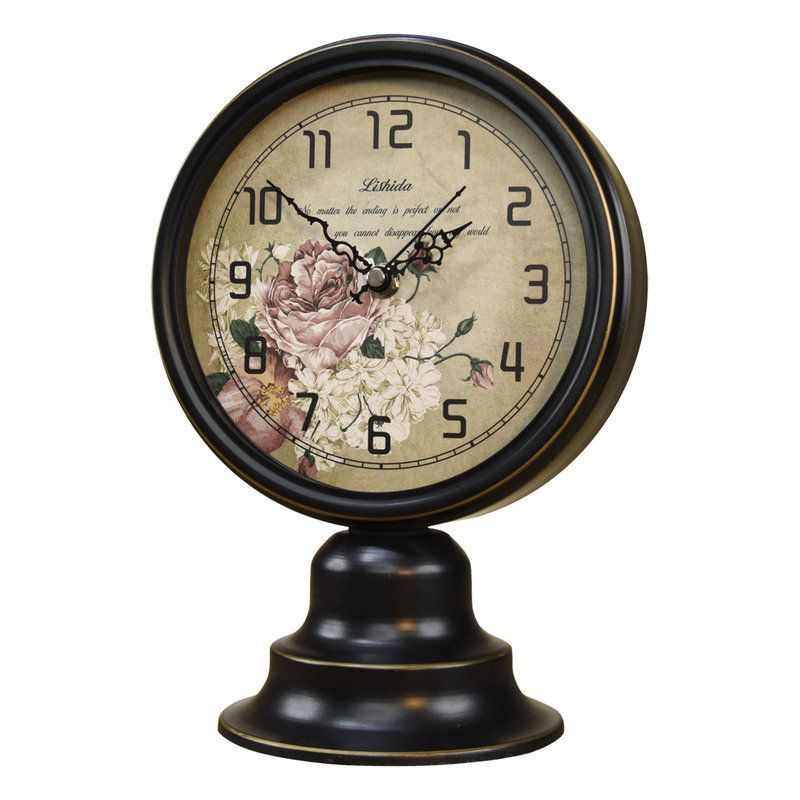 力时达仿古美式乡村桌面钟 金属欧式复古怀旧座钟台钟时钟,淘宝优惠券,粉丝福利购,淘宝优惠卷