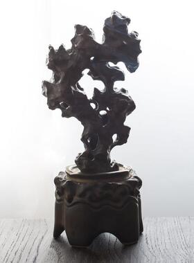 创意手陶瓷工太湖石香炉件假山摆件式中客摆厅书房装饰陶瓷SMD塔