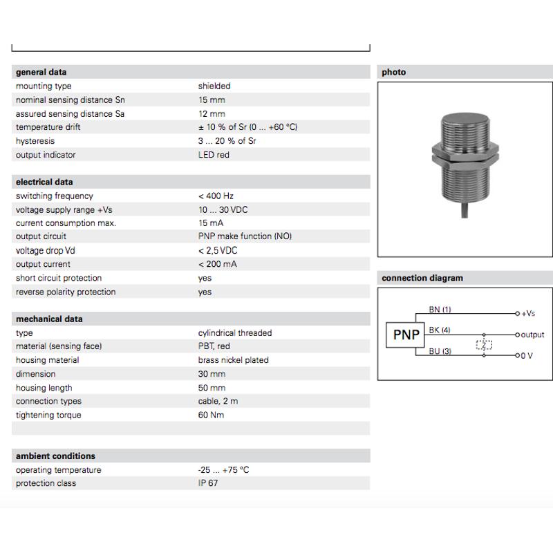 现货Baumer 堡盟 IGYX 30P17B3/L-电感式接近开关 - 图1