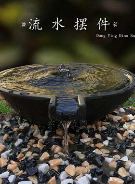 水钵石雕喷泉流水大理石庭院户外水景水池循环鱼缸摆件日式水钵盆