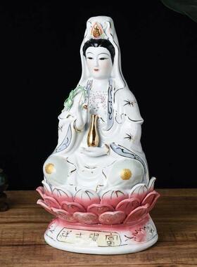 陶瓷南海观音富贵吉祥摆件客厅卧室玄关观世音菩萨佛像