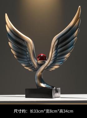 高档办室摆件鹰大鹏展翅膀件高端公大雄气客厅玄关酒柜装饰大展宏
