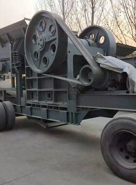 PE300x500移动颚式破碎机鹅卵石花岗岩建筑垃圾粉碎机碎石机