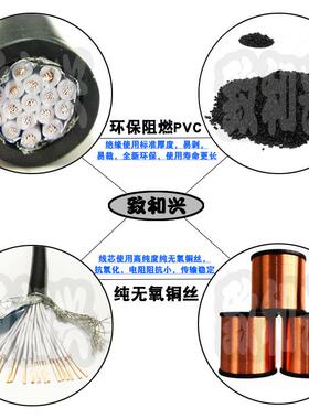 环保纯铜RVVP屏蔽信号线24*0.3平方24芯屏蔽护套通讯电缆线100米