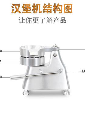 跨境发品质全铝机身肉饼成型机商用不锈钢盆新肉饼机厂家直销