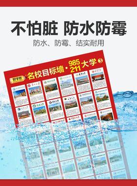 985名校211目标墙贴带分数高考全中国名牌大学国外高中教室墙挂图