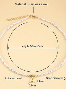 Stainless steel letters initial pendant necklace diy name Si