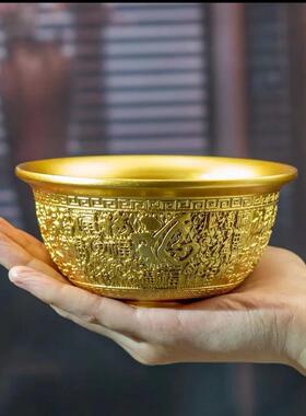 黄铜麟麒饭聚20240630宝盆雕金碗创意家居铜摆件创意黄铜装浮饰工