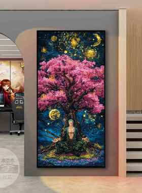 发光海贼王装饰画挂画梵高星空路飞索隆电竞房间酒店墙面壁画