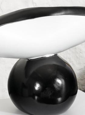 创意件约黑白拼接厅G25536圆球简果盘托盘装饰摆客餐厅软装家居饰