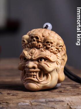 采购产品小叶黄杨无限明亮的国王玩对象，男人玩与，手机，木雕挂