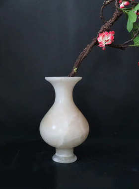 现代新中式轻奢高档云石花瓶摆件花器装饰品样板间客厅玄关软装