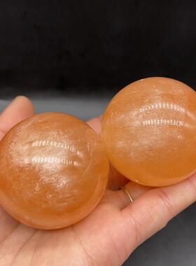 天然摩洛哥精品透石膏球办公桌面摆件把玩健身球6/8/10公分水晶球