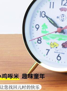 发条机械上劲闹钟复古式打铃老式马蹄表超大铃声学生金属钟表
